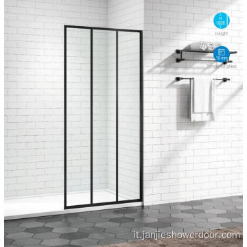 Grid Black Walk in Shower